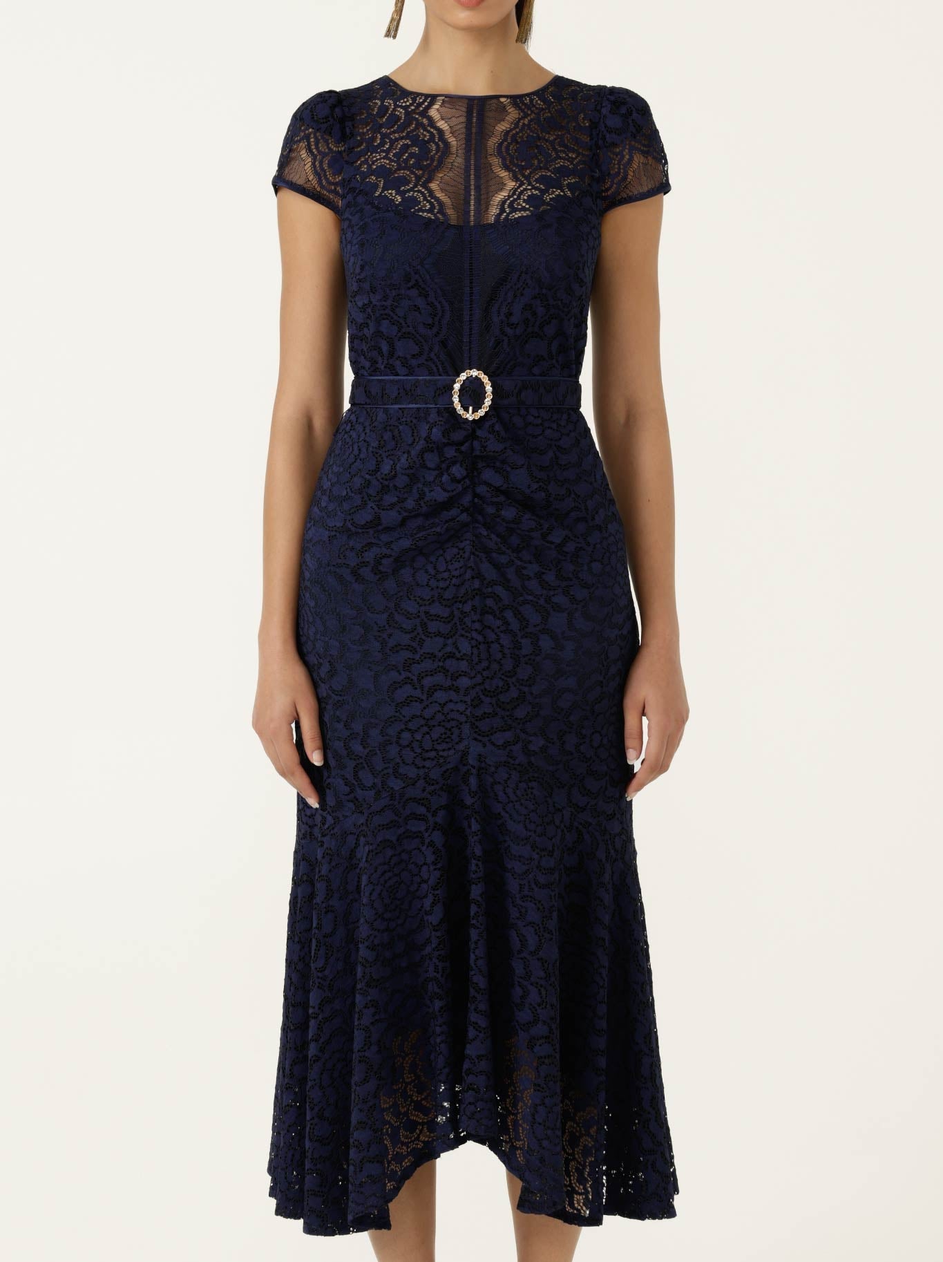 Image of Dresses. Product name - Sacha Drake Affair Of Honour Dress in Navy Lace colour by brand - Sacha Drake