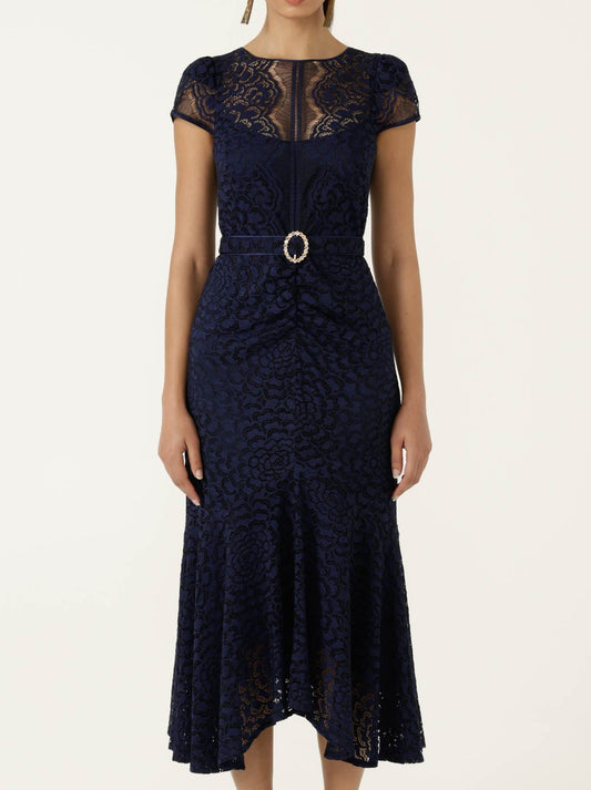Image of Dresses. Product name - Sacha Drake Affair Of Honour Dress in Navy Lace colour by brand - Sacha Drake