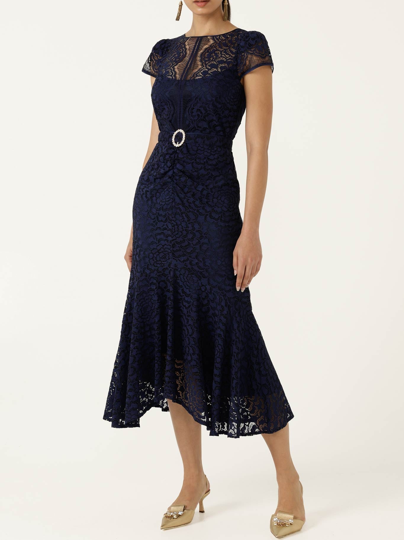 SACHA DRAKE AFFAIR OF HONOUR DRESS (Navy Lace)