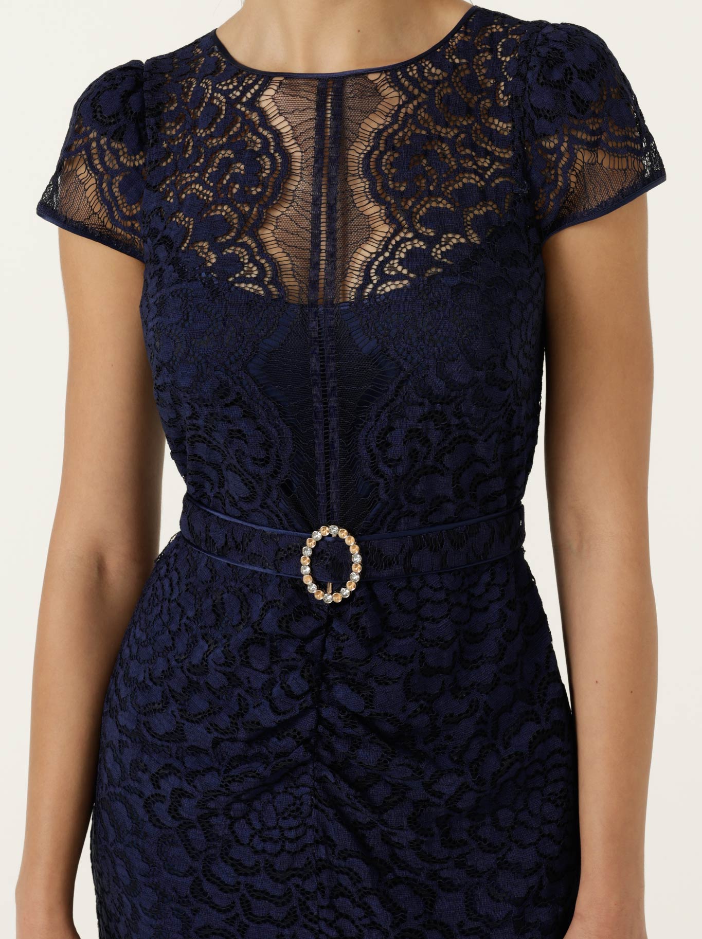SACHA DRAKE AFFAIR OF HONOUR DRESS (Navy Lace)