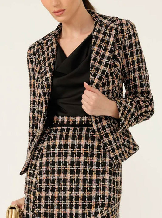 SACHA DRAKE AUDREY JACKET (Black/Blush Check)