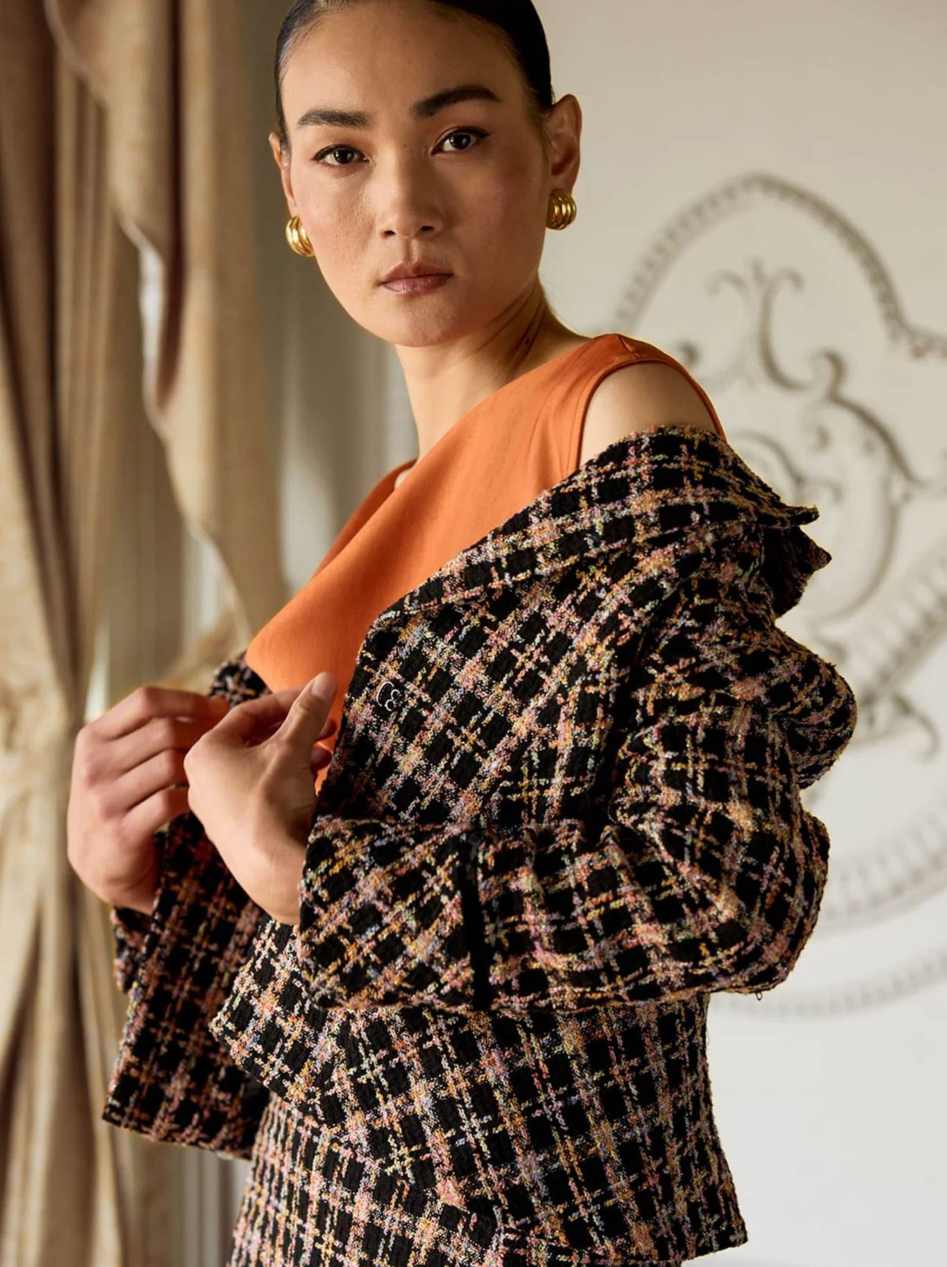 SACHA DRAKE AUDREY JACKET (Black/Blush Check)