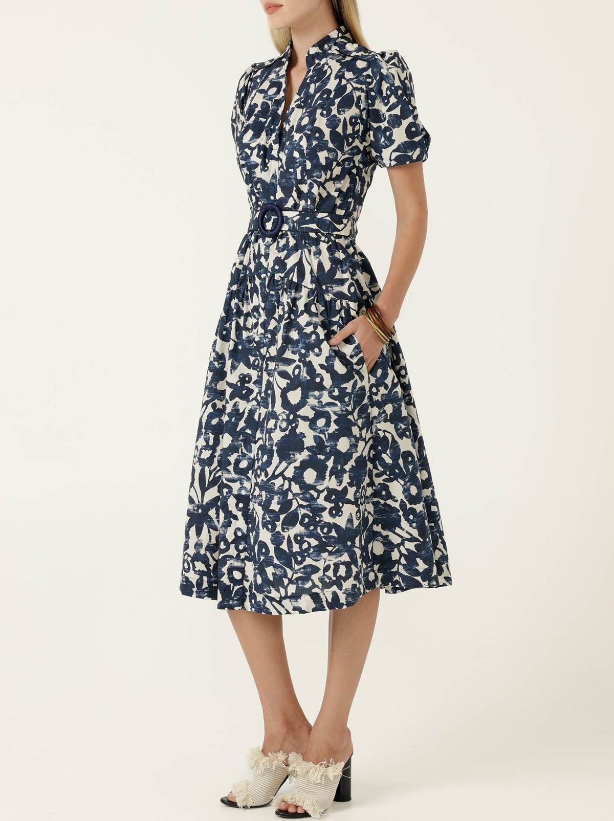SACHA DRAKE BATEAU SHIRTMAKER DRESS (Navy Ecru)