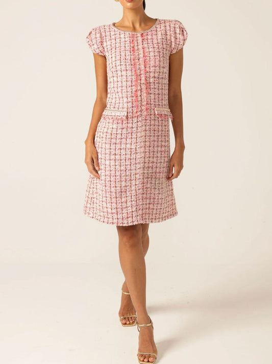 SACHA DRAKE CELESTINE SHIFT DRESS (Pink White)
