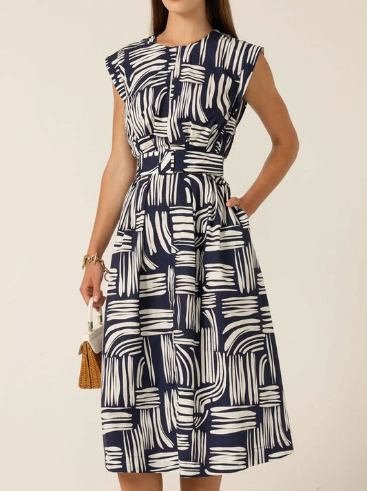 Image of Dresses. Productname: Sacha Drake Clermont Fit And Flare Dress in Navy White colour by brand - Sacha Drake Pty Ltd