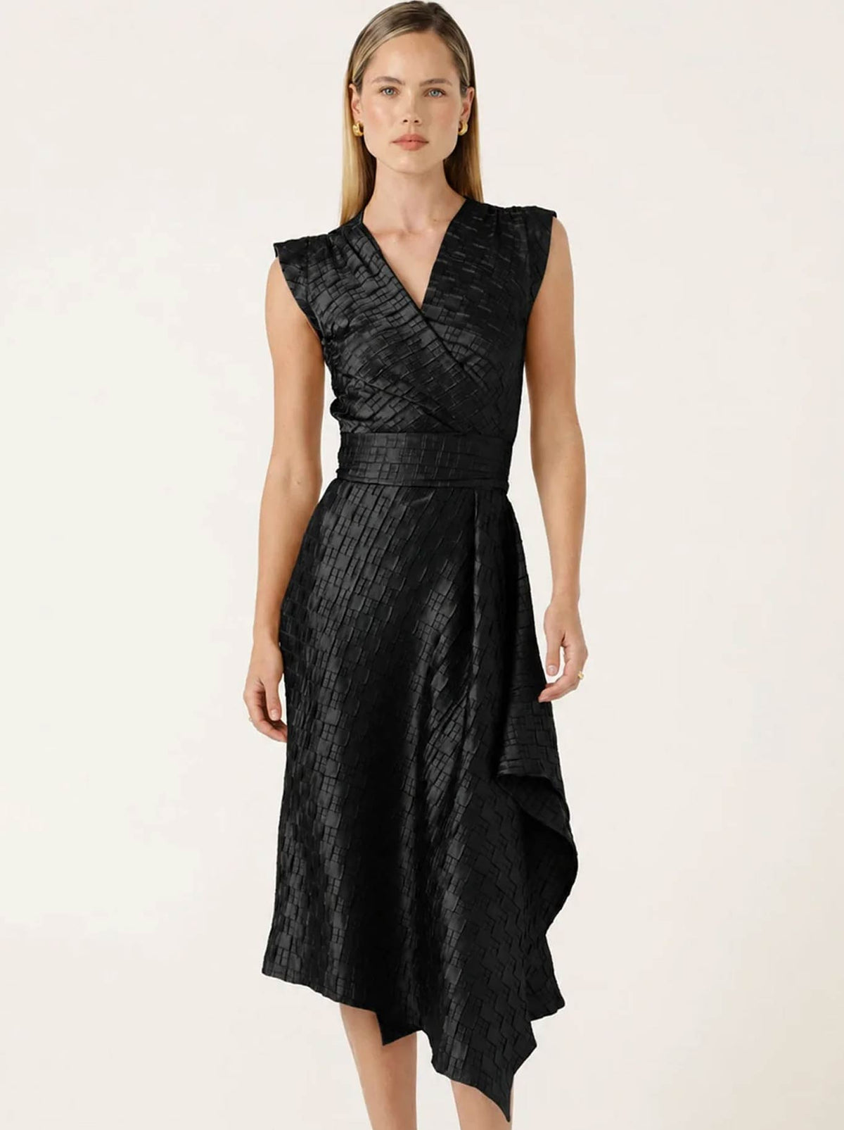 Image of Dresses. Product name - SACHA DRAKE CROWN WRAP DRESS in Black colour by brand - Sacha Drake
