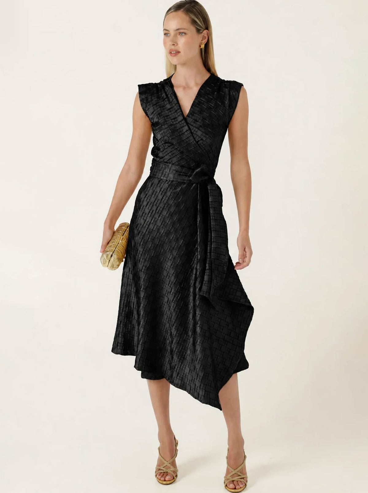 SACHA DRAKE CROWN WRAP DRESS (Black)
