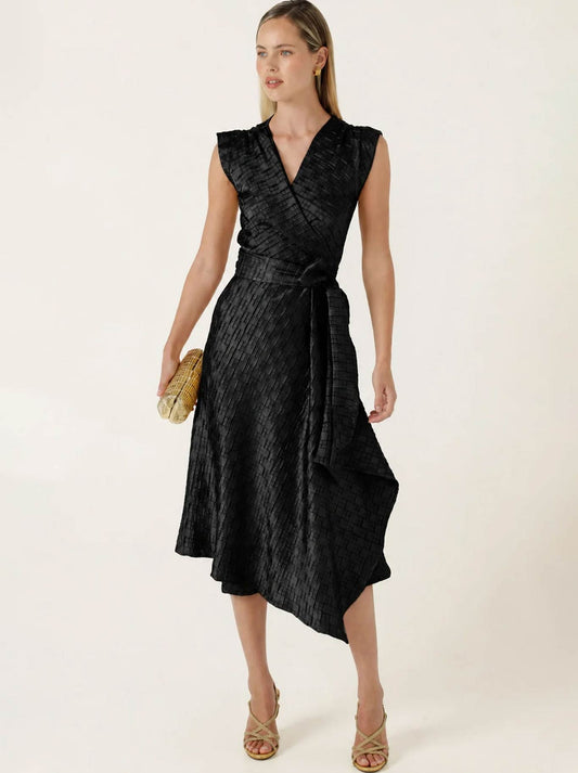 SACHA DRAKE CROWN WRAP DRESS (Black)
