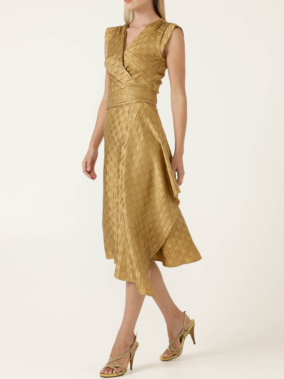 Sacha Drake Crown Wrap Dress (Gold)