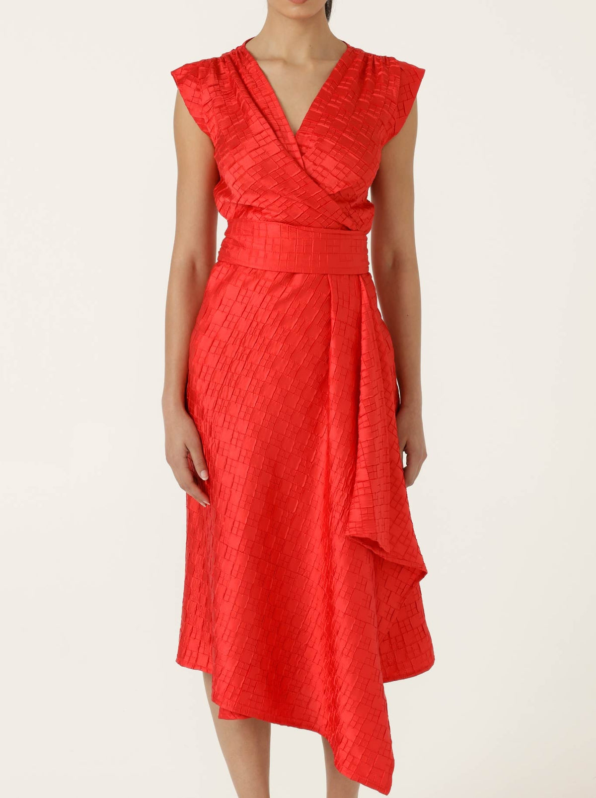 Image of Dresses. Product name - SACHA DRAKE CROWN WRAP DRESS in Red colour by brand - Sacha Drake