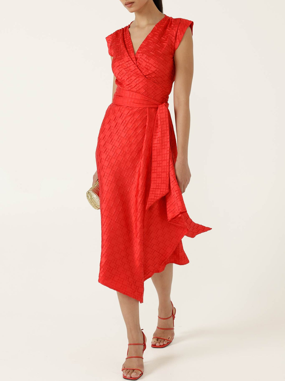 SACHA DRAKE CROWN WRAP DRESS (Red)