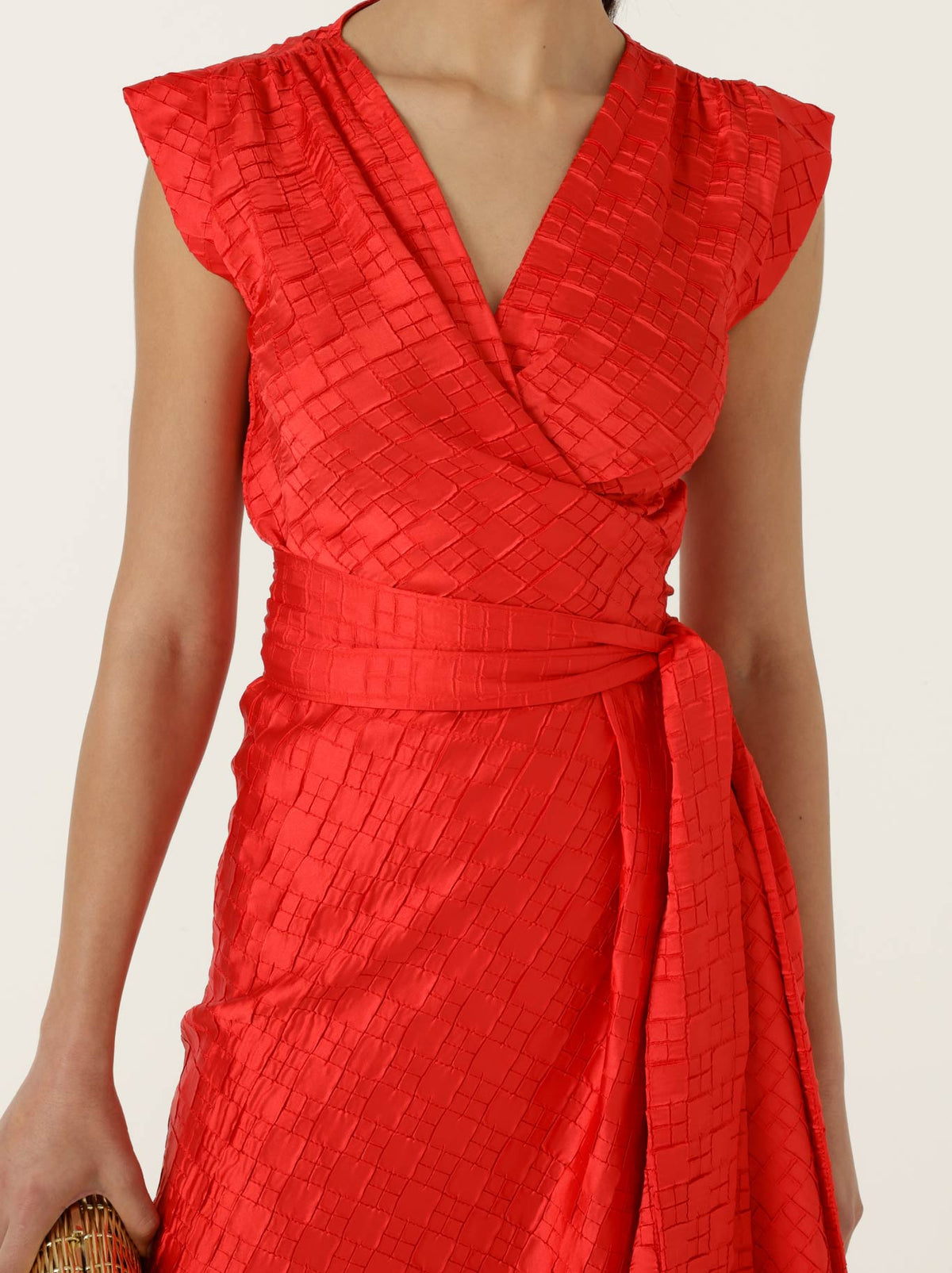 SACHA DRAKE CROWN WRAP DRESS (Red)