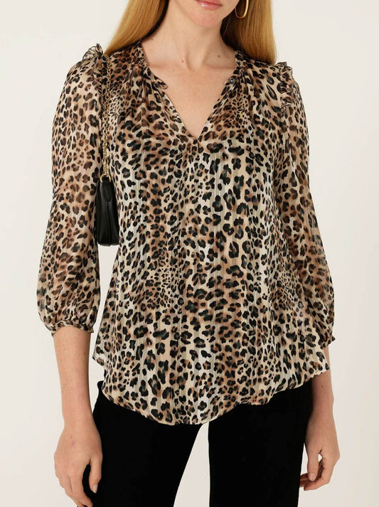 Image of Blouses. Productname: SACHA DRAKE DAYNAN BLOUSE in Leopard colour by brand - Sacha Drake Pty Ltd