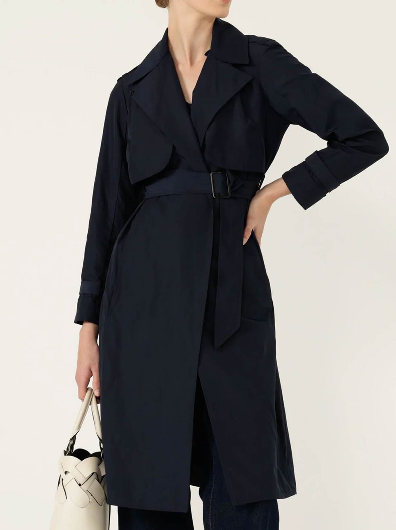 Image of Coats & Jackets. Productname: SACHA DRAKE DOUBLE YOKE TRENCH in Navy colour by brand - Sacha Drake Pty Ltd