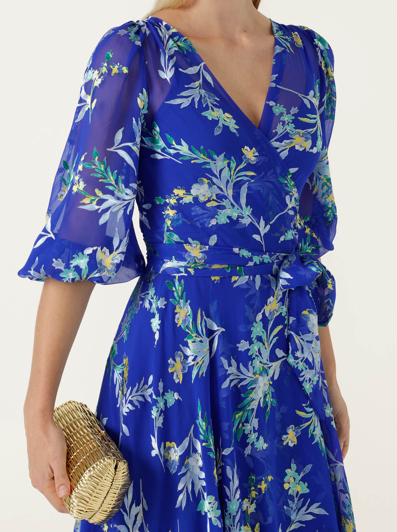 SACHA DRAKE ELSPETH WRAP DRESS (Sapphire Floral)