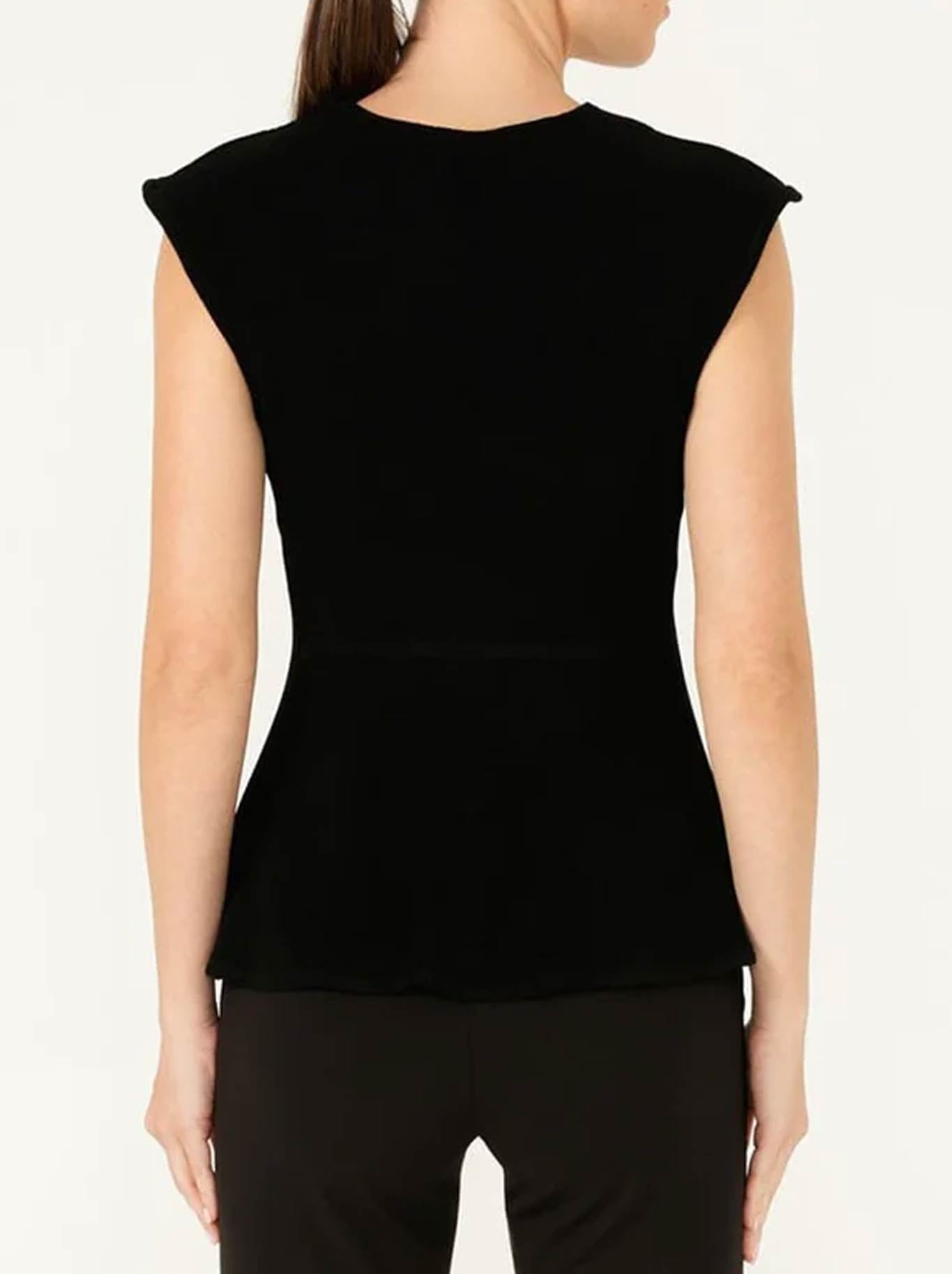 SACHA DRAKE FAUX WRAP PEPLUM TOP (Black)