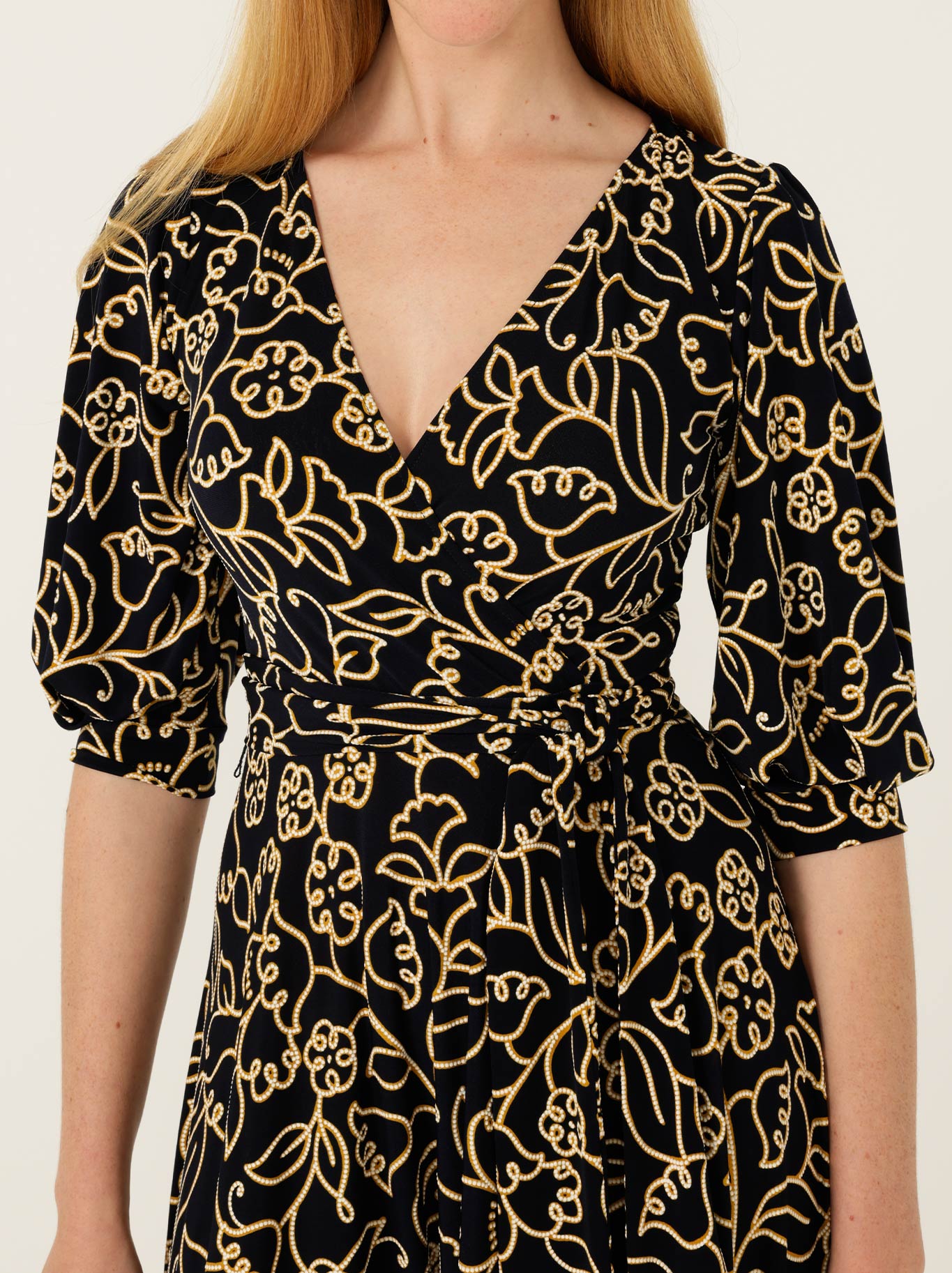 Sacha Drake Faye Midi Dress (Navy Gold)