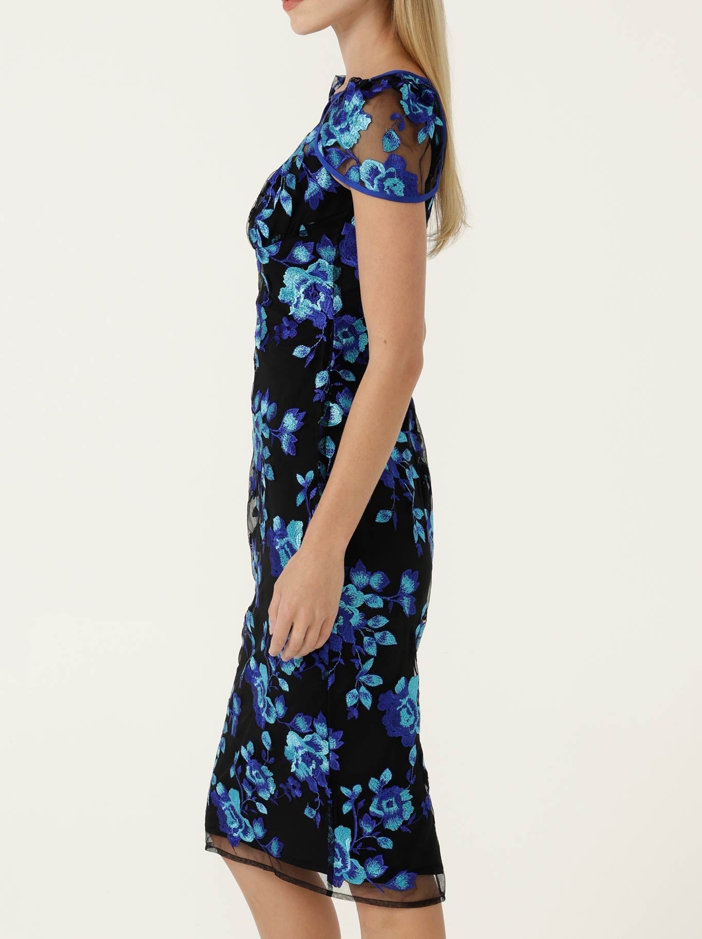 SACHA DRAKE GARNIER DRESS (Sapphire Aqua Rose)