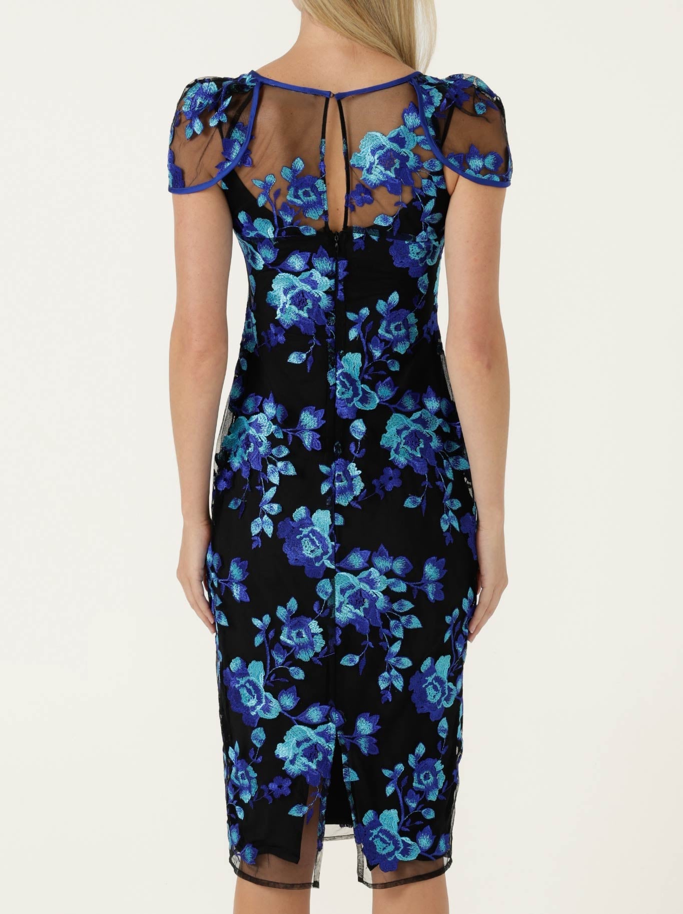 SACHA DRAKE GARNIER DRESS (Sapphire Aqua Rose)