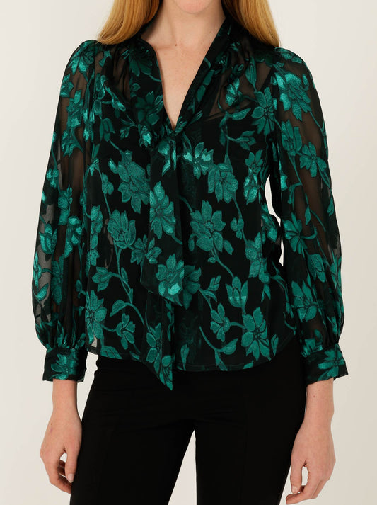 Image of Blouses. Productname: SACHA DRAKE HELENA BLOUSE in Emerald Black colour by brand - Sacha Drake Pty Ltd