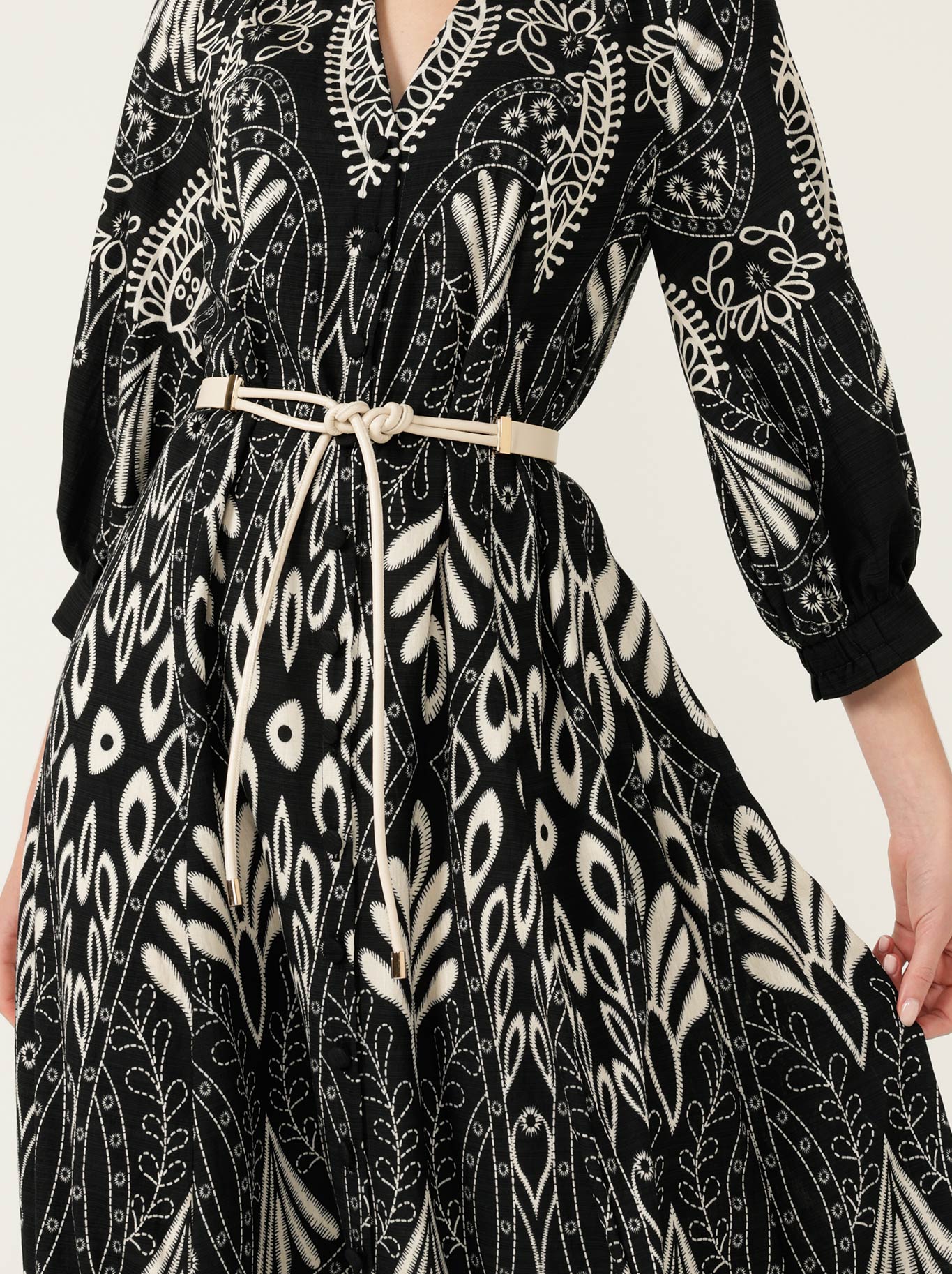 SACHA DRAKE INDIE SHIRTMARKER DRESS (Black/Cream)