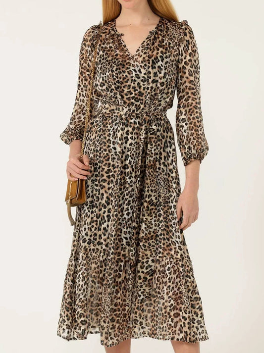 Image of Dresses. Product name - SACHA DRAKE KINSLEY DRESS in Leopard colour by brand - Sacha Drake Pty Ltd