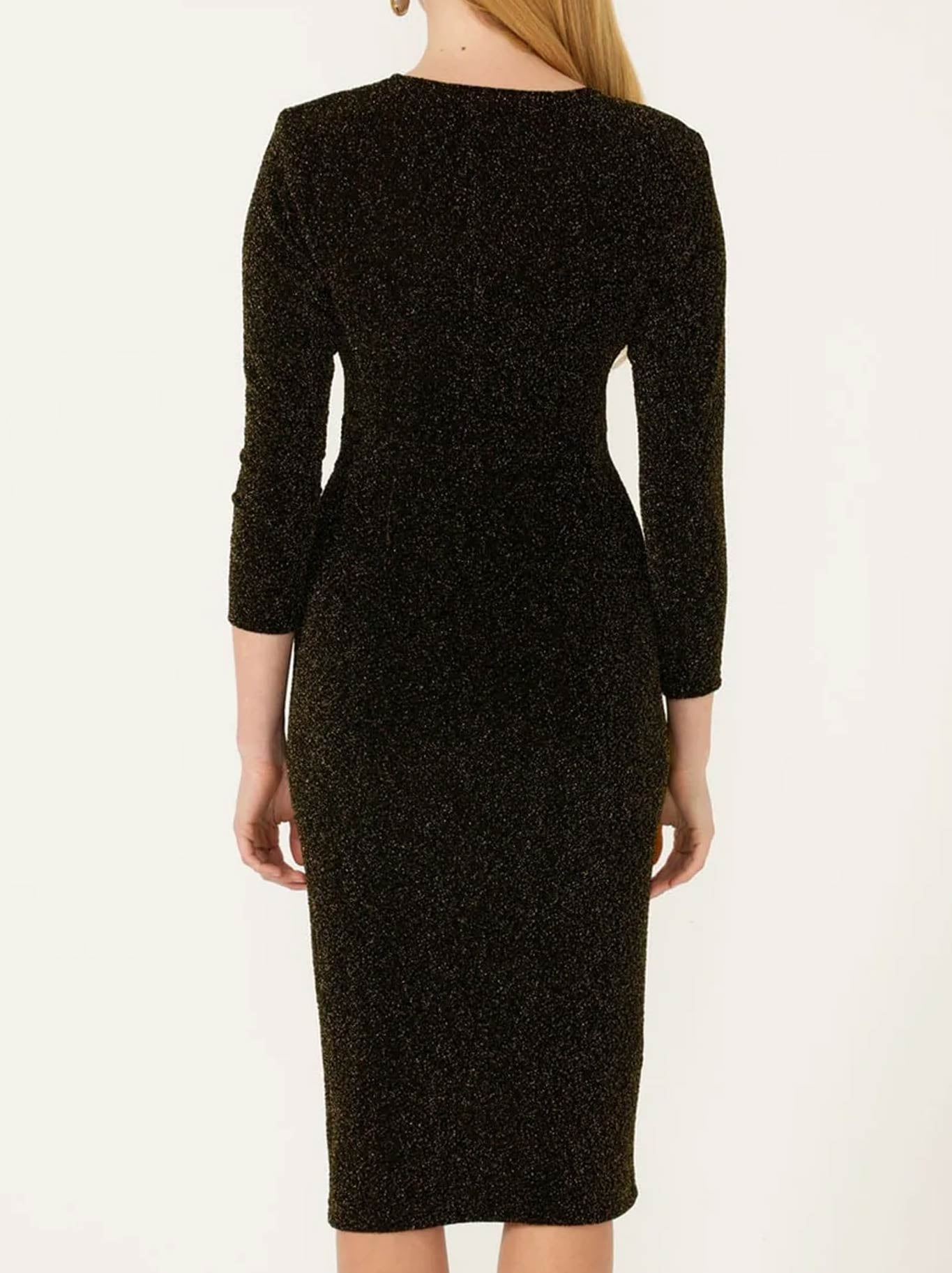 SACHA DRAKE LEONORA MIDI DRESS (Black /Gold)