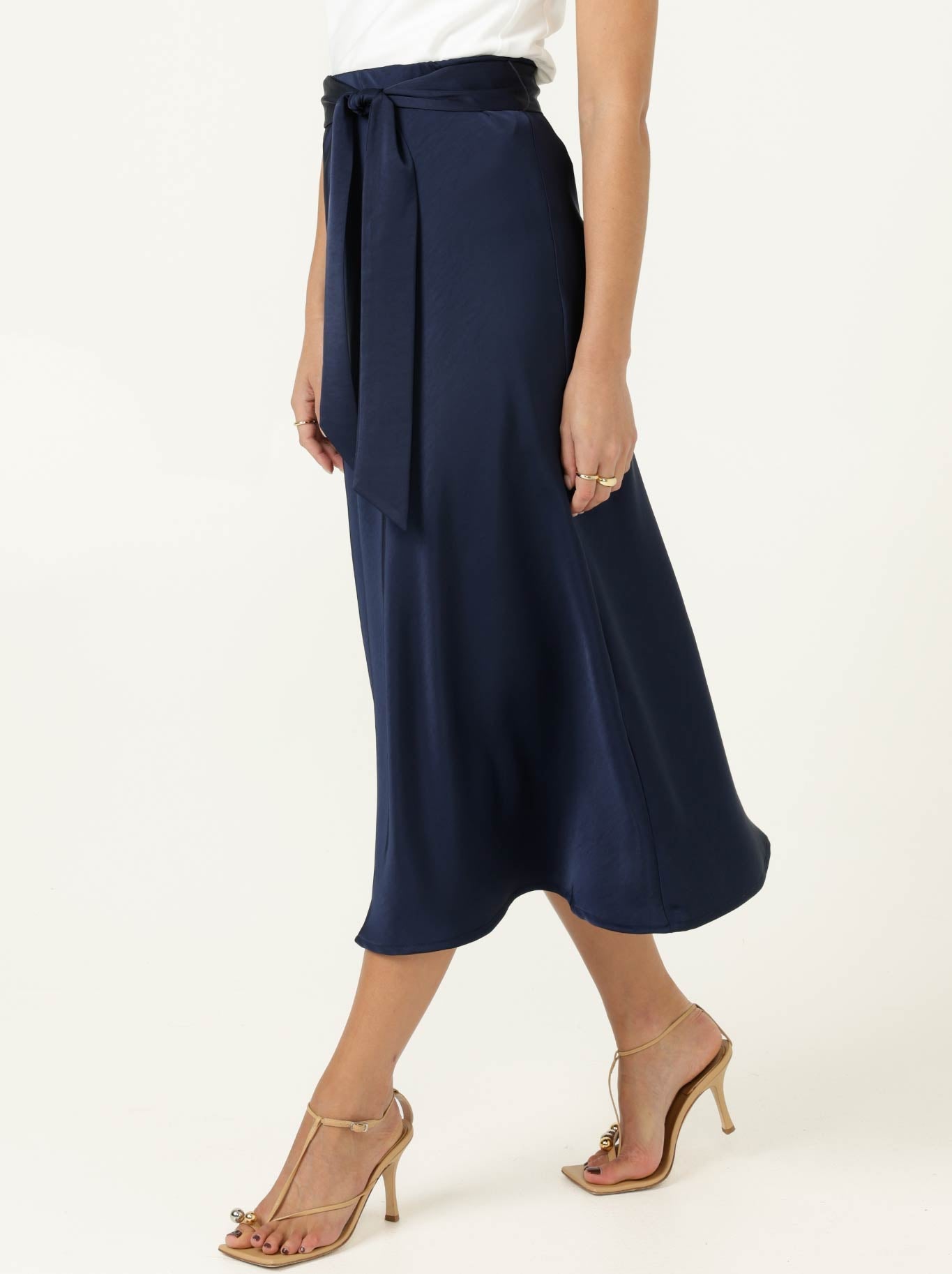 SACHA DRAKE LUXE BIAS SKIRT (Navy)