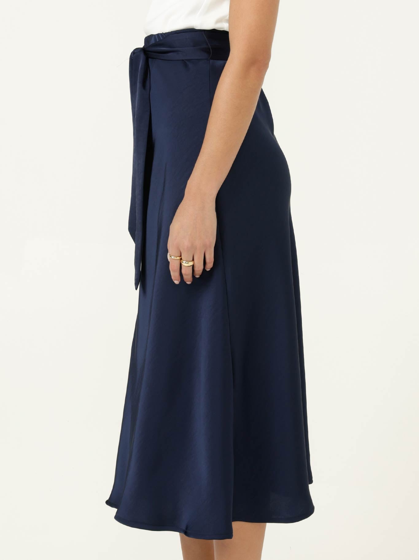 SACHA DRAKE LUXE BIAS SKIRT (Navy)