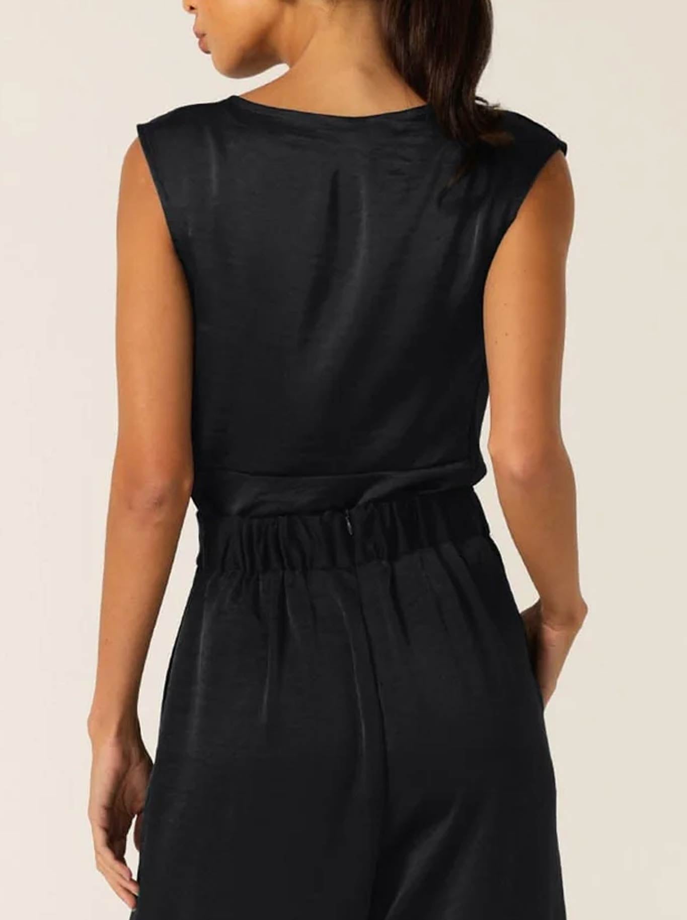 SACHA DRAKE LUXE COWL BIAS TOP (Black)