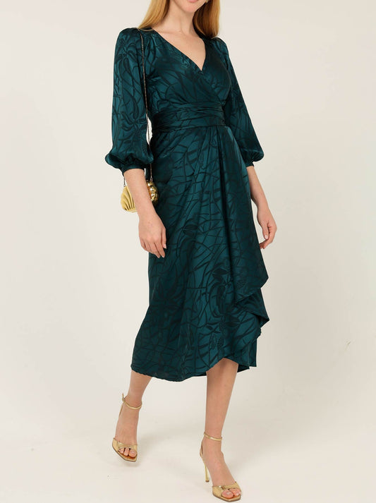 SACHA DRAKE MICHAELLA WRAP DRESS (Teal)