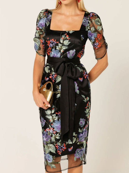 Image of Dresses. Productname: Sacha Drake Mont Tombe Dress in Embroidered Floral colour by brand - Sacha Drake Pty Ltd