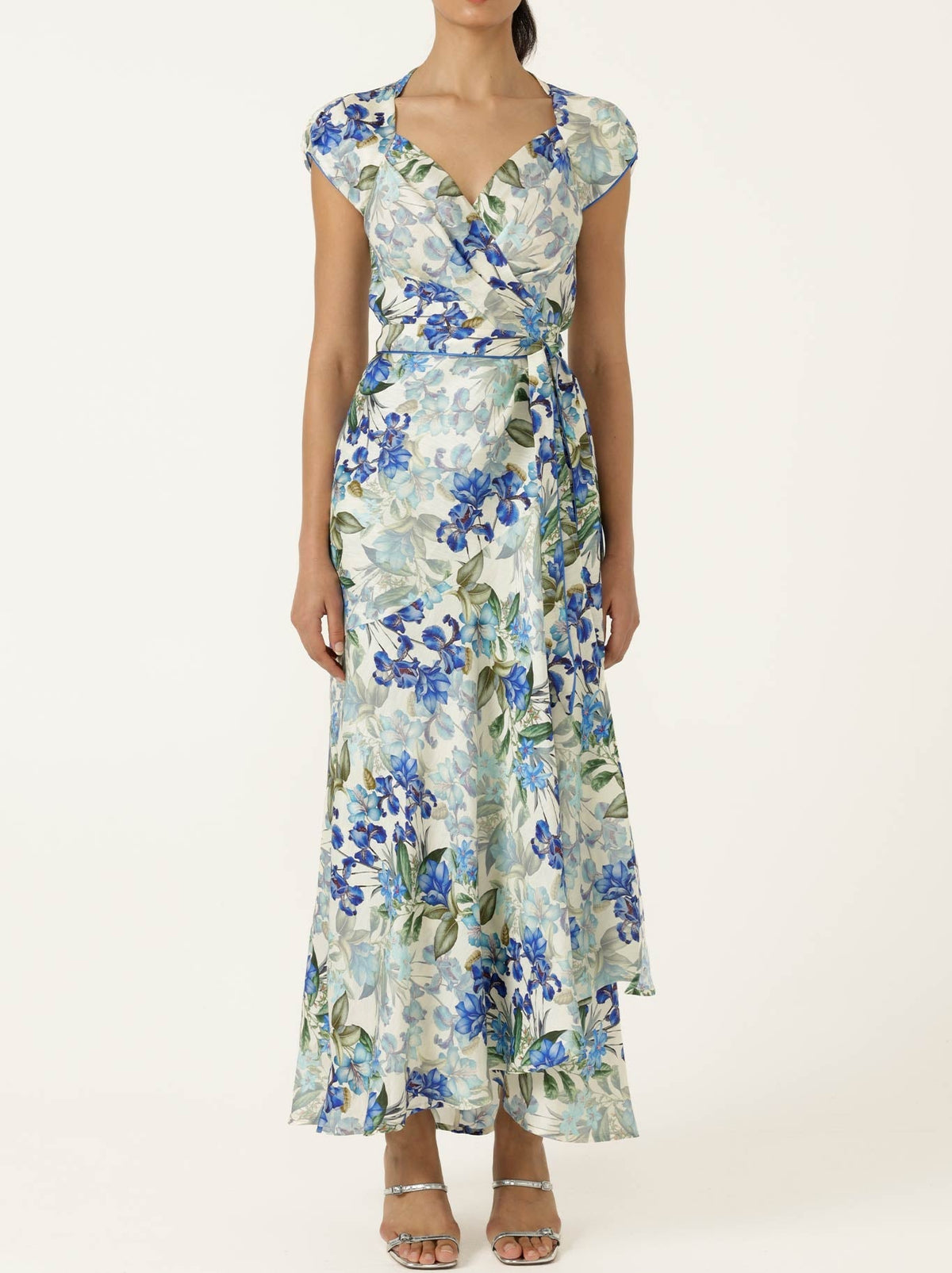 Image of Dresses. Product name - SACHA DRAKE MARIETTE WRAP DRESS in Blue Iris colour by brand - Sacha Drake