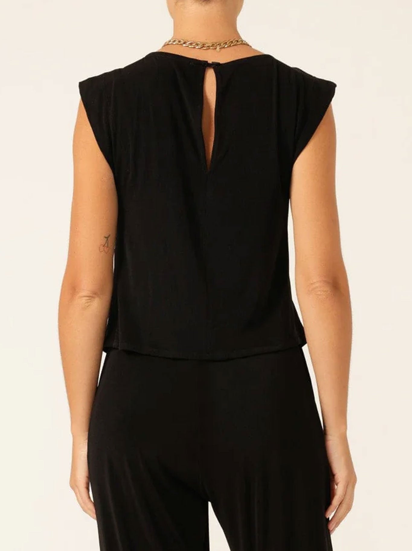 SACHA DRAKE PLEATED SHELL TOP (Black)