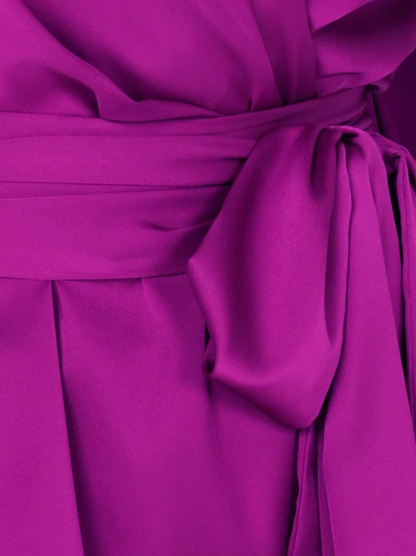 Sacha Drake Satin Faux Wrap Top (Magenta)