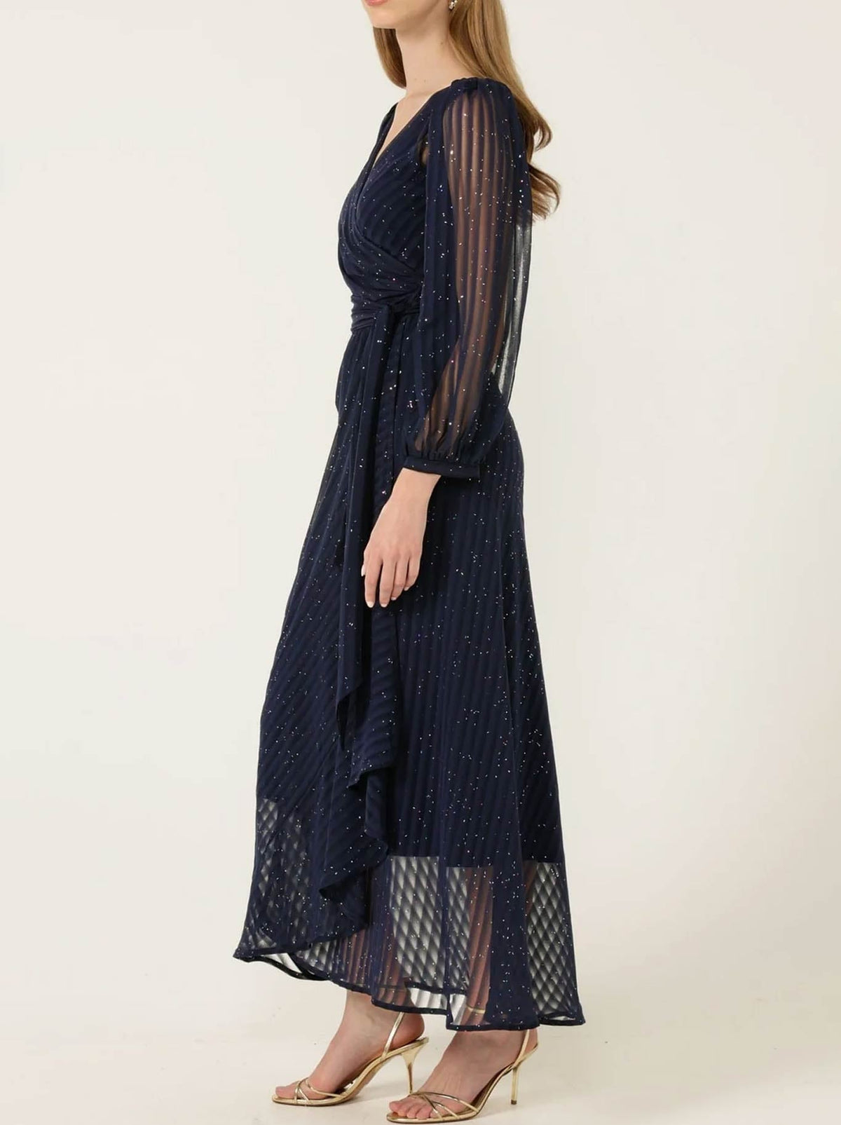 SACHA DRAKE SIERRA WRAP DRESS (Navy Sparkle)