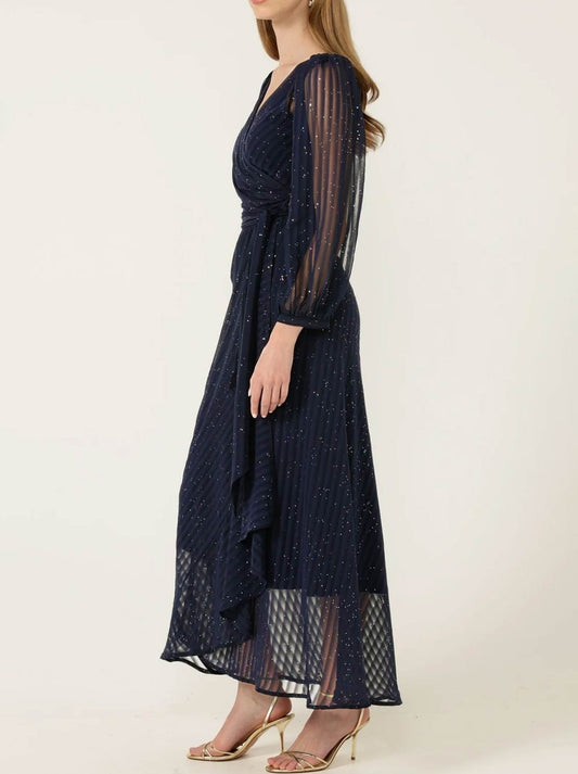 SACHA DRAKE SIERRA WRAP DRESS (Navy Sparkle)