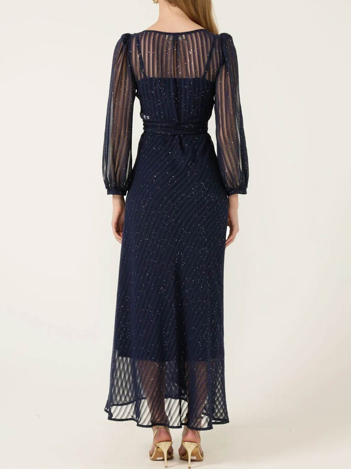 SACHA DRAKE SIERRA WRAP DRESS (Navy Sparkle)