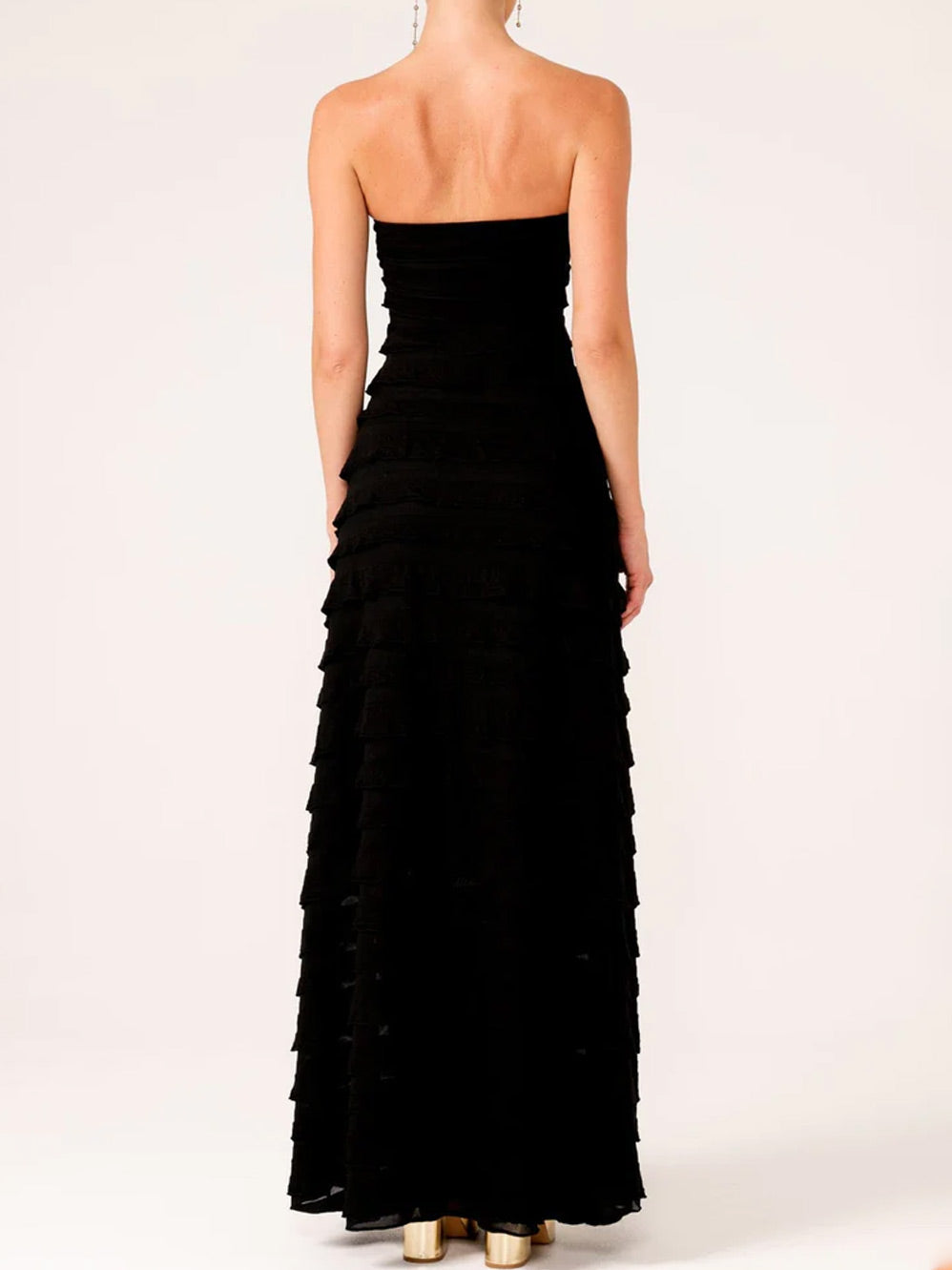 SACHA DRAKE MADDISON MAXI RUFFLE DRESS (Black)