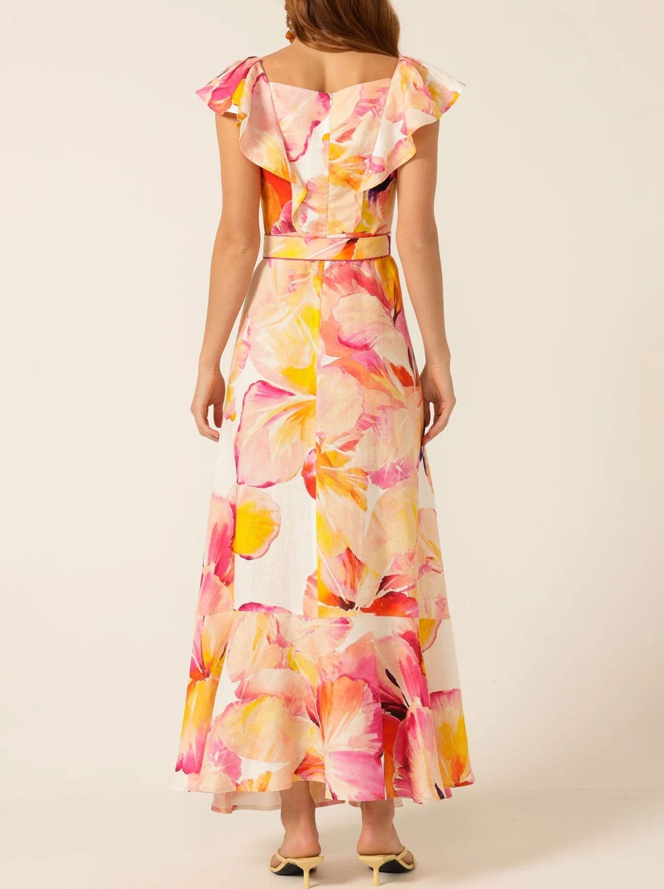 SACHA DRAKE SUMMER FIESTA MAXI DRESS (Pink Orange Hibiscus)