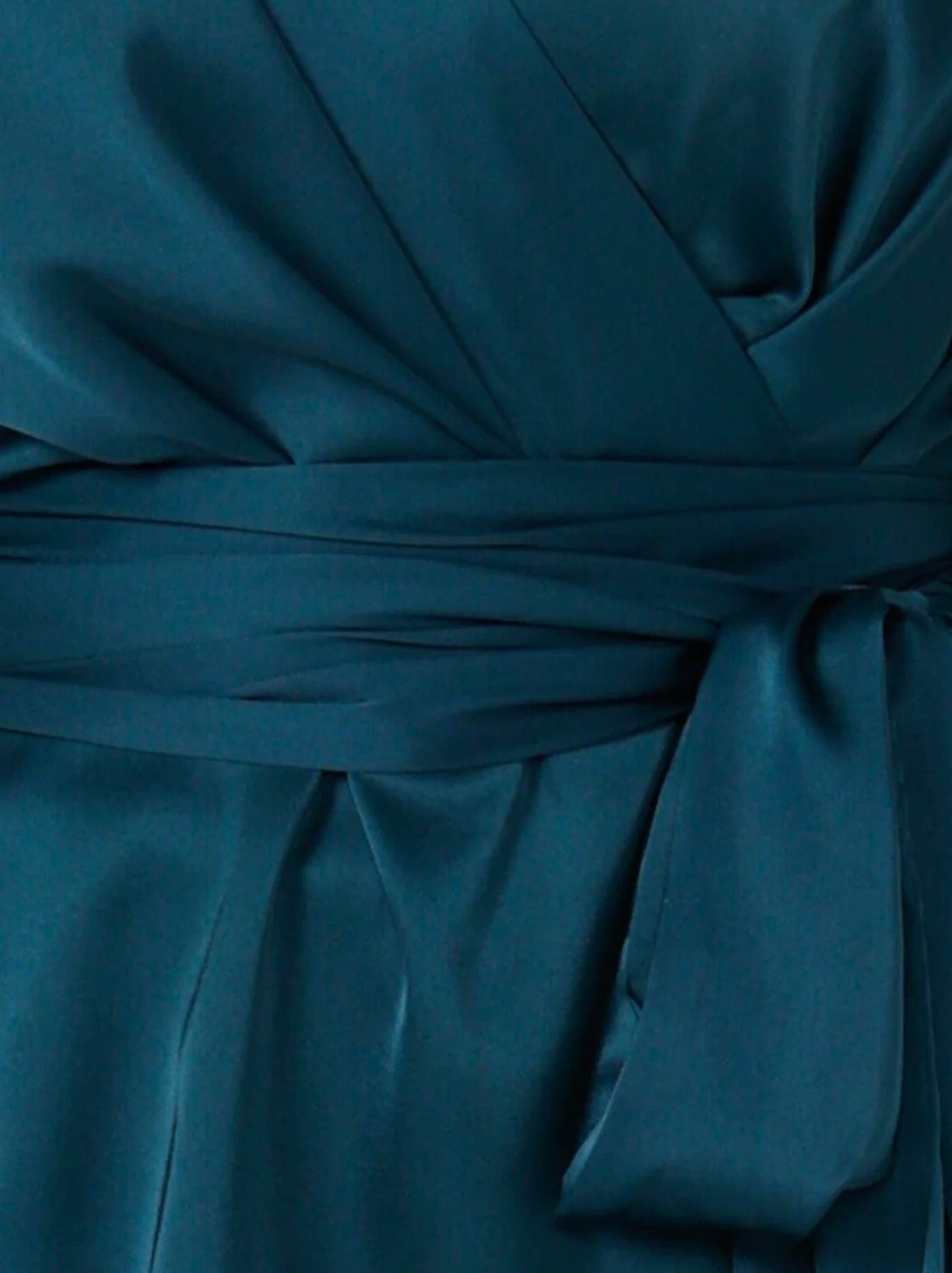 SACHA DRAKE SATIN FAUX WRAP TOP (Peacock)