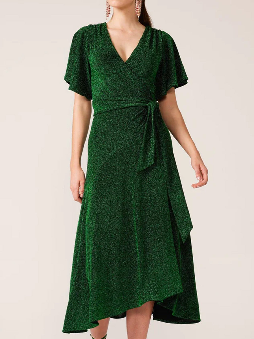 Image of Dresses. Product name - SACHA DRAKE STARGAZE WRAP DRESS in Emerald colour by brand - Sacha Drake Pty Ltd