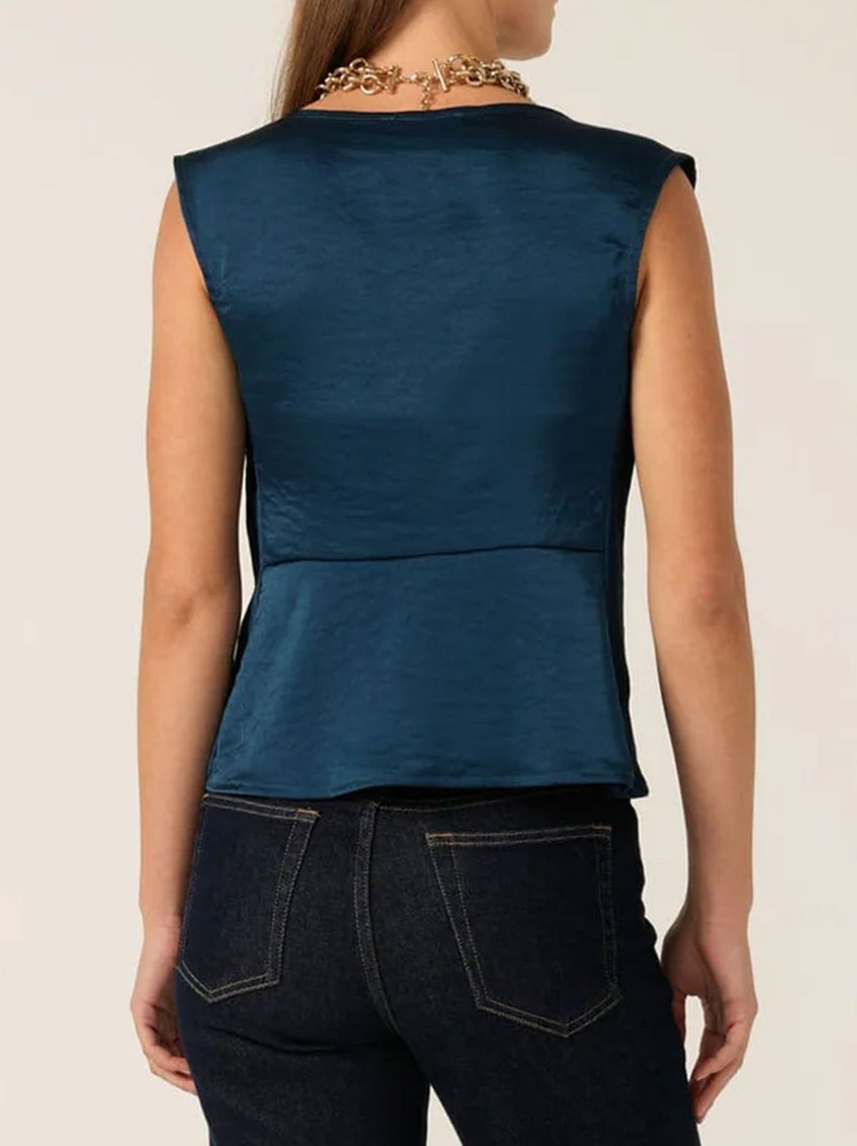 SACHA DRAKE COWL BIAS TOP (Steele Blue)