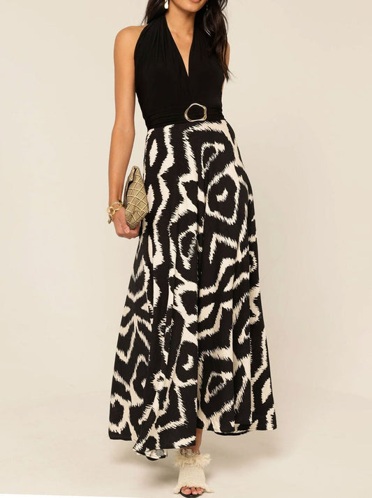 Image of Dresses. Product name - Sacha Drake Villa Vita Maxi Dress in Black/Cream colour by brand - Sacha Drake Pty Ltd