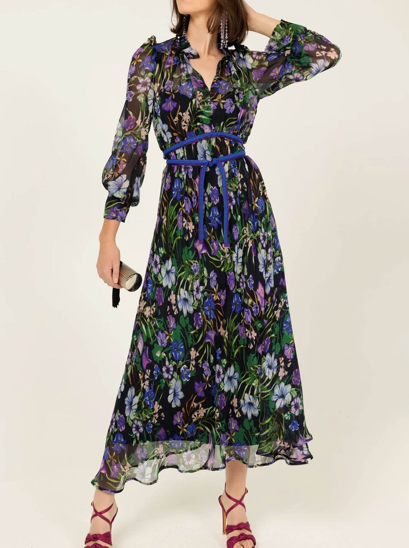 SACHA DRAKE VIOLETTA MIDI DRESS (Violet Floral)