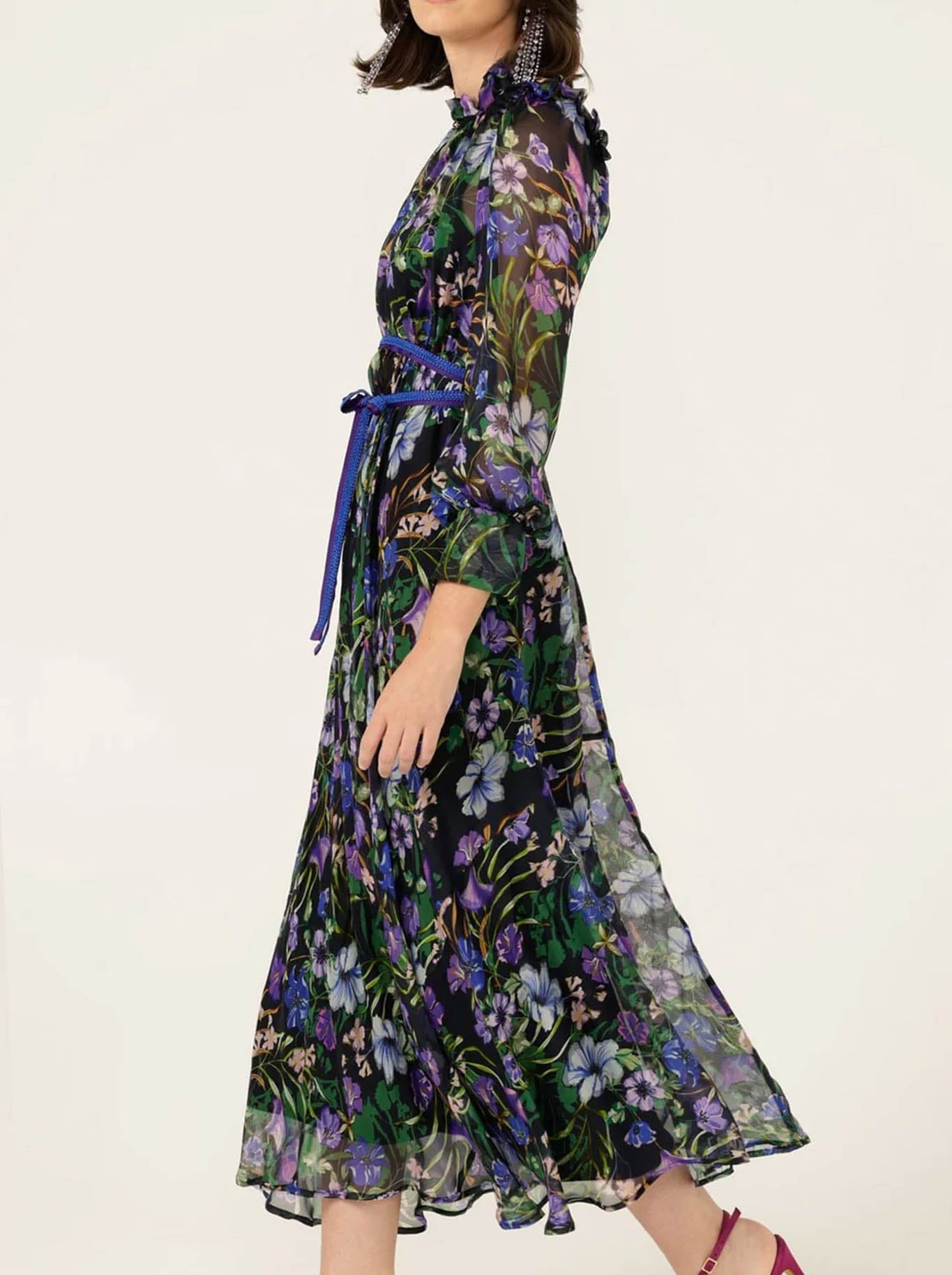 SACHA DRAKE VIOLETTA MIDI DRESS (Violet Floral)