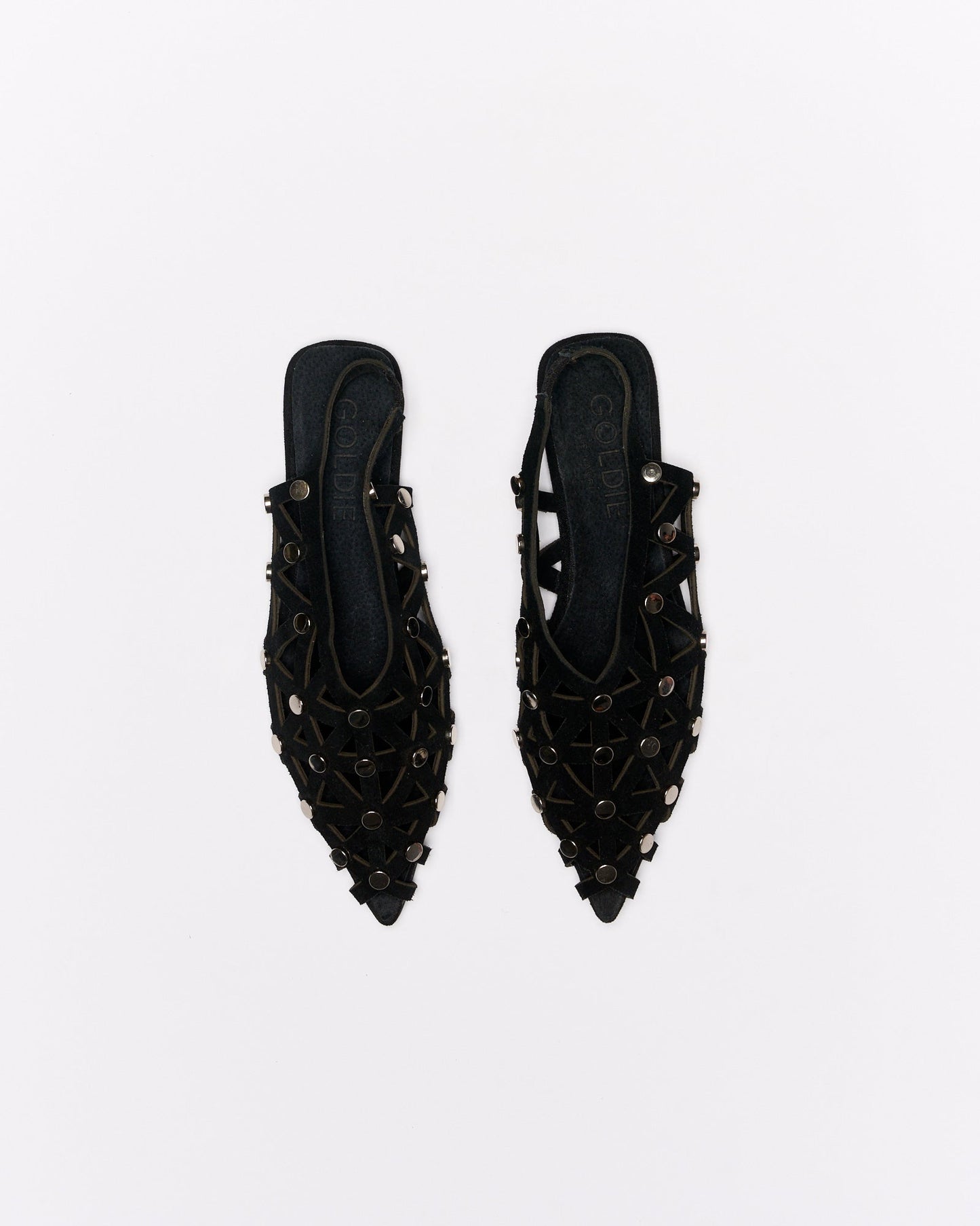 Walnut Melbourne Safia Leather Ballet (Black Suede)