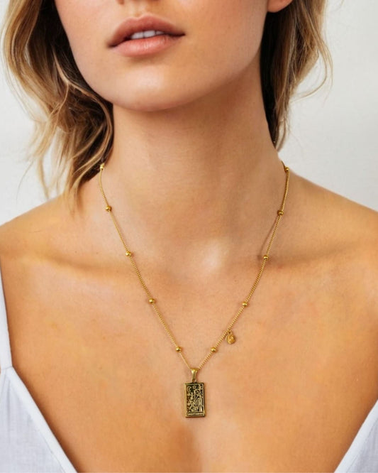 LAVANA Sagittarius Gold Zodiac Tag Necklace