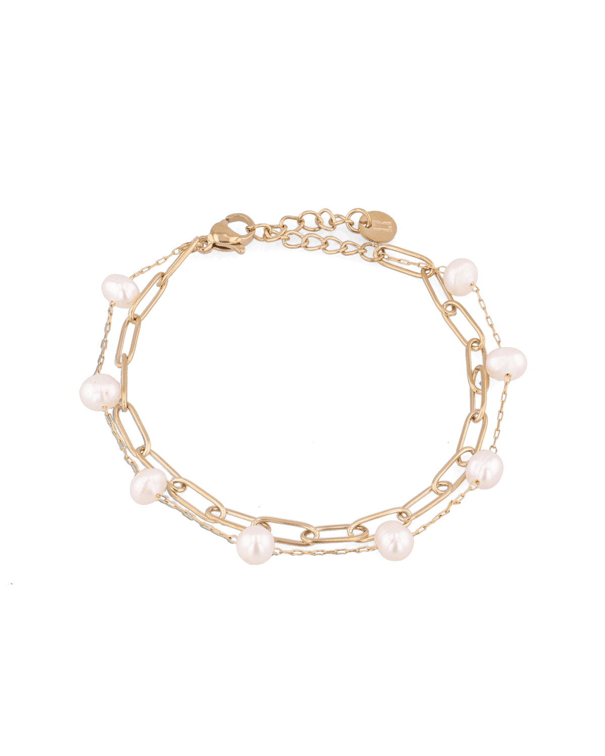 Image of Bracelets. Product name - Salina Gold Pearl Bracelet in colour by brand - LAVANA
