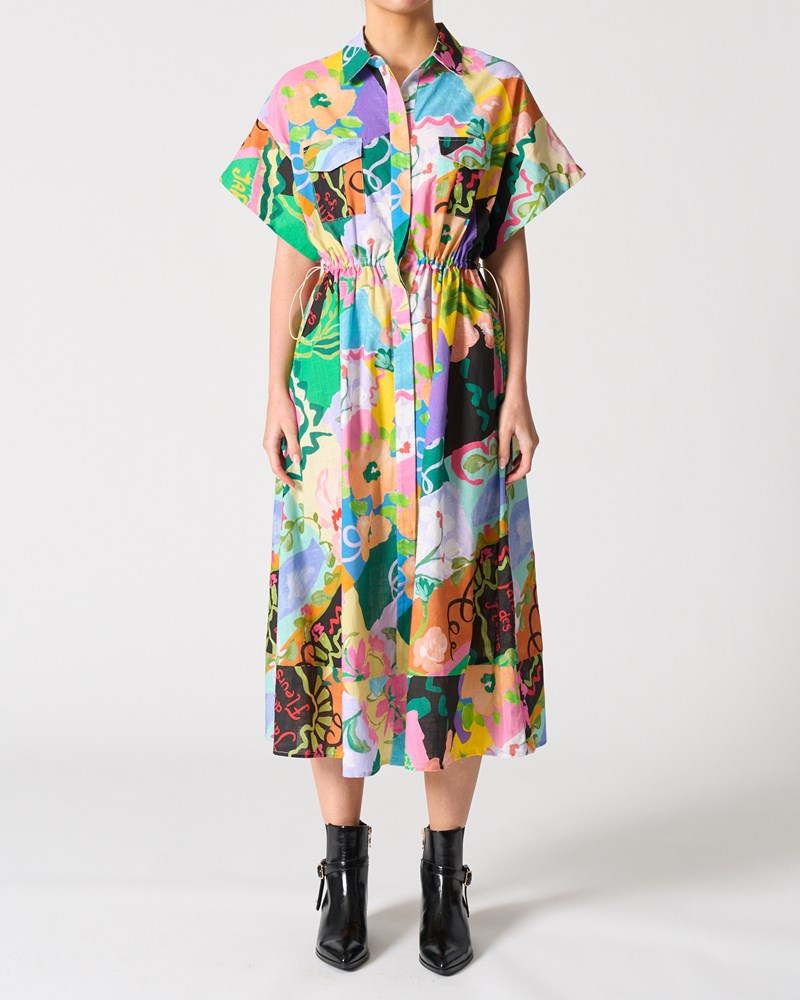 Image of Dresses. Product name - Santiago Dress in Jardin Des Fleurs colour by brand - Walnut Melbourne